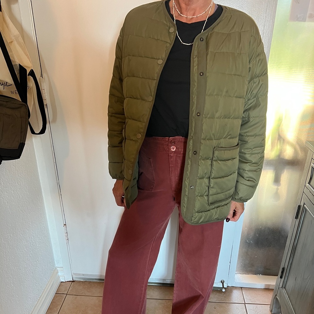 Everlane Olive Green Quilted Jacket